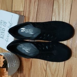 Aeorosoles Black Suede Heels